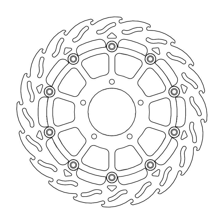 MOTO MASTER 112171, FLAME FLOATING ALU DISC 320 RIGHT SIDE